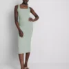 Vestido midi de cuello cuadrado «Second Skin»