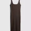 Vestido midi de cuello cuadrado «Second Skin»