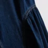 Vestido midi de denim de algodón con cintura baja