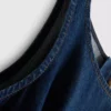 Vestido midi de denim de algodón con cintura baja