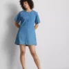Vestido mini recto de denim de algodón