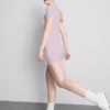 Vestido mini tipo camiseta ajustado de canalé