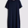 Vestido mini tipo camiseta ajustado de canalé