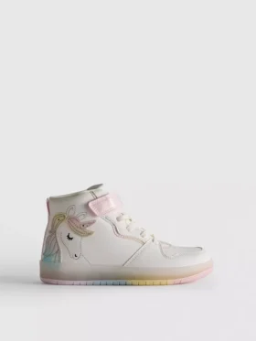 Zapatillas altas luminosas con diseño de unicornio