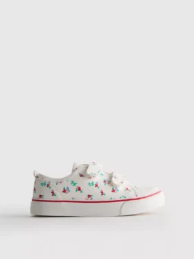 Zapatillas bajas de lona con estampado floral