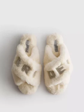 Zapatillas de casa tipo mule con tiras cruzadas de piel sintética