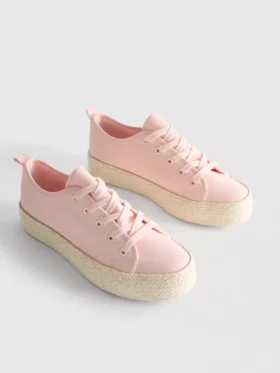 Zapatillas de lona con suela plana de yute