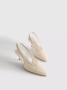 Zapatos de Tacón con puntera puntiaguda de malla tejida