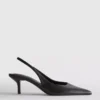 Zapatos de tacón con talón abierto de imitación de piel