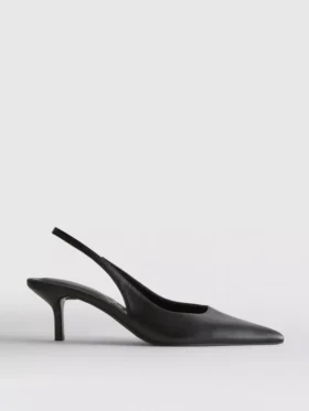 Zapatos de tacón con talón abierto de imitación de piel