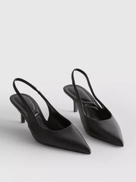 Zapatos de tacón con talón abierto de imitación de piel