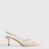 Zapatos de Tacón con talón abierto de malla y horma ancha