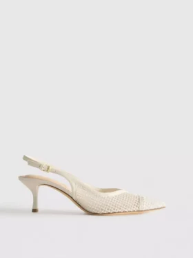 Zapatos de Tacón con talón abierto de malla y horma ancha