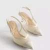 Zapatos de Tacón con talón abierto de malla y horma ancha