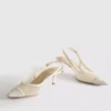 Zapatos de Tacón con talón abierto de malla y horma ancha