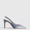 Zapatos de Tacón de satén con punta afilada y diamantes
